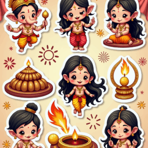 Indian Gods - Religious - Stickers Sheet v26